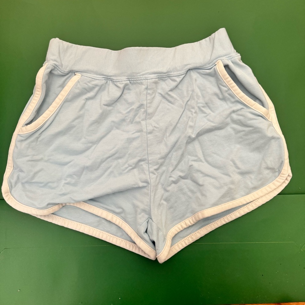 Women's Elastic Waist White Outline Active Lounge Shorts